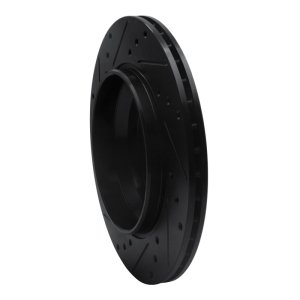 Volvo XC90 Brake Rotor (1) - Rear Right - R1 Concepts - Drilled & Slotted - Black - `03-`14